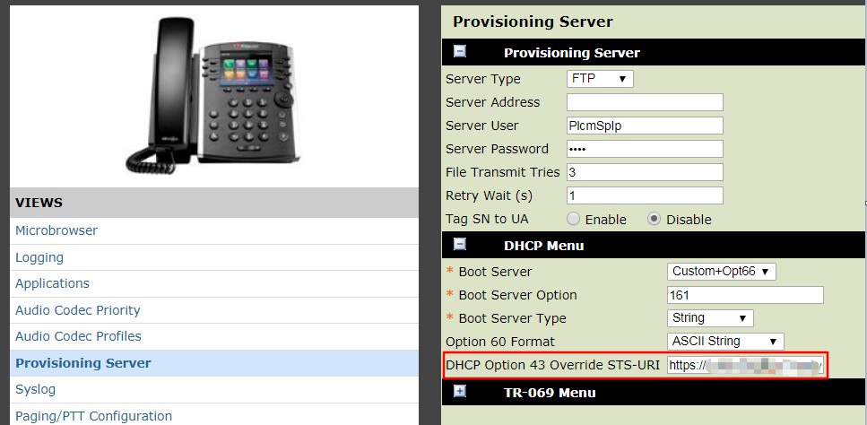 Polycom VVX DHCP Override